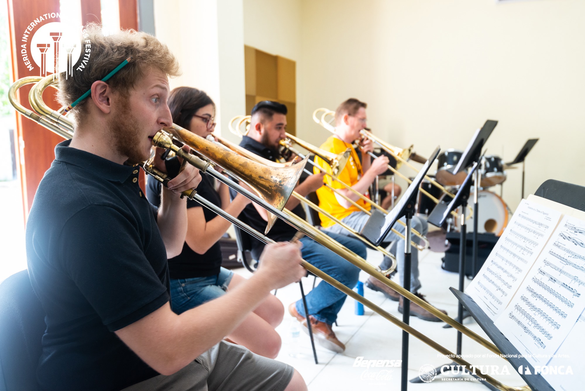 Cuarteto de trombones en concierto